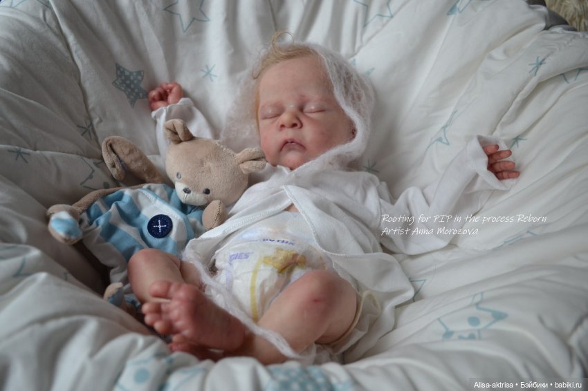 Золото волос. Пип малышок в начале рутинга. Кукла реборн Анны Морозовой (фото 3)