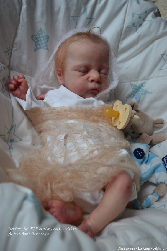 Золото волос. Пип малышок в начале рутинга. Кукла реборн Анны Морозовой (фото 10)