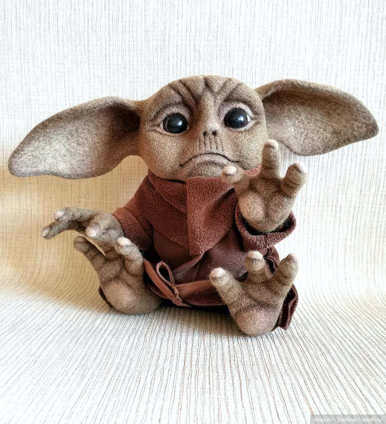 Малыш Йода — Авторские куклы из шерсти (валяние): сухое (фото 2)