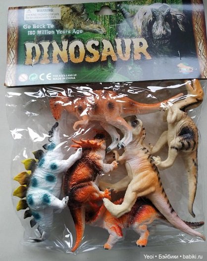 Набор фигурок Динозавров (6 шт) и обезьянка на палец. Покупки из Магнита