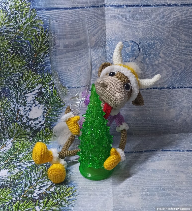 Новогодний бычок Мотя! Позитивный парень. Готов встречать НГ! Авторская работа. Много фото