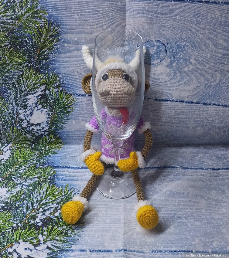 Новогодний бычок Мотя! Позитивный парень. Готов встречать НГ! Авторская работа. Много фото