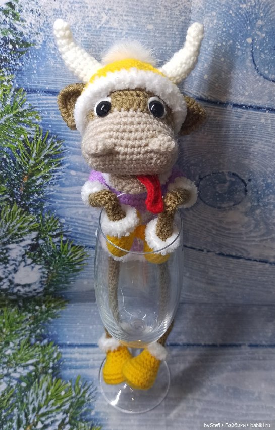 Новогодний бычок Мотя! Позитивный парень. Готов встречать НГ! Авторская работа. Много фото