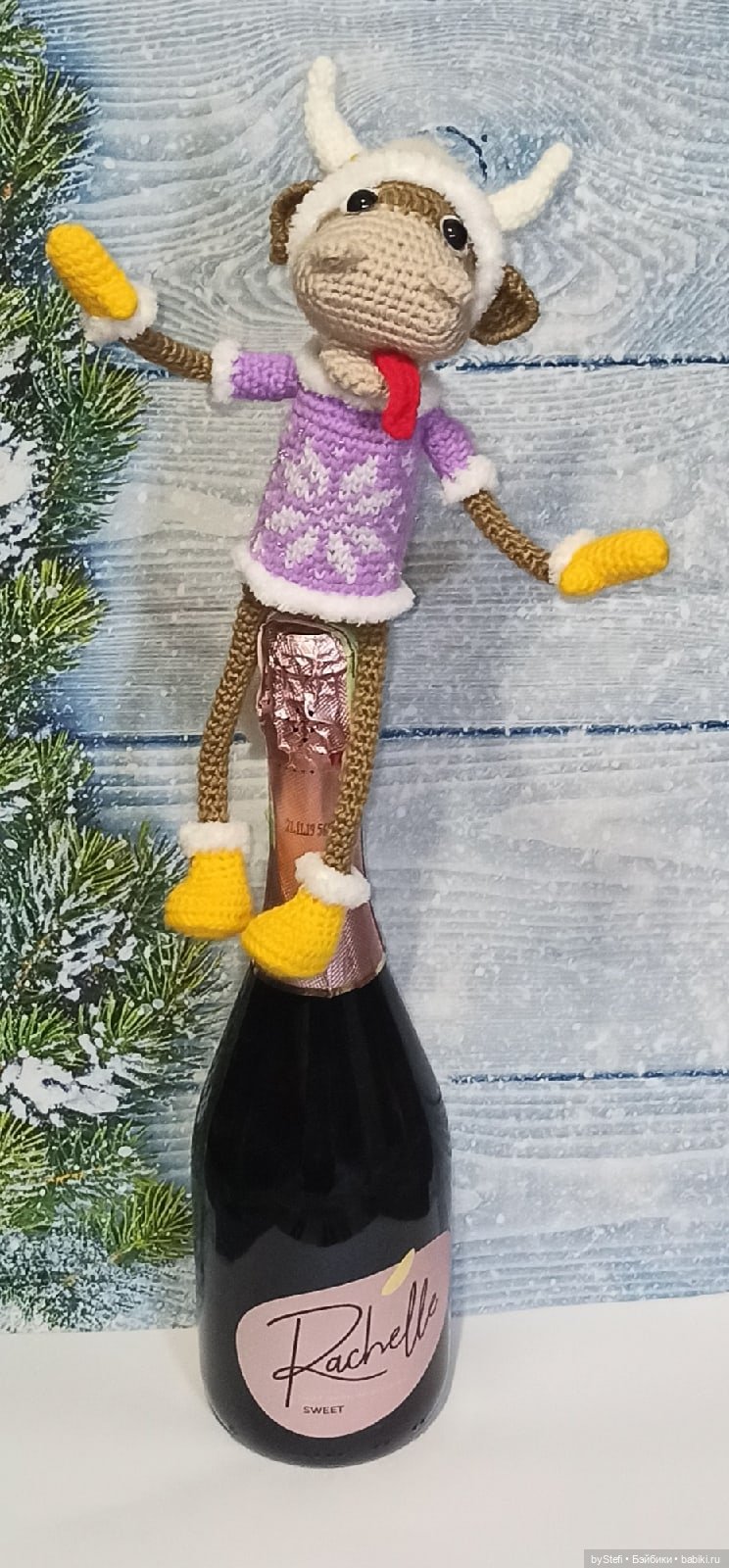 Новогодний бычок Мотя! Позитивный парень. Готов встречать НГ! Авторская работа. Много фото (фото 10)