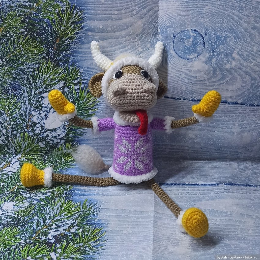 Новогодний бычок Мотя! Позитивный парень. Готов встречать НГ! Авторская работа. Много фото