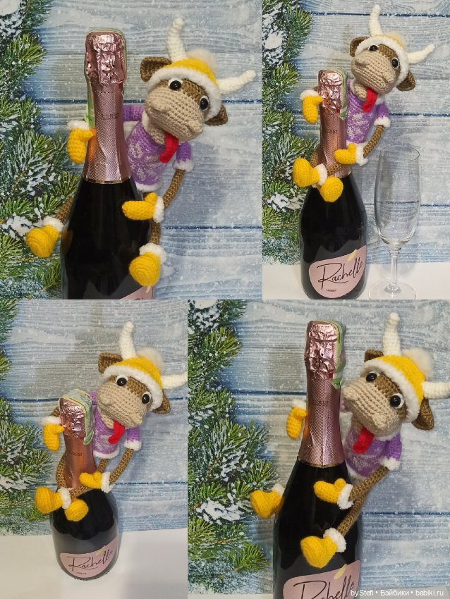 Новогодний бычок Мотя! Позитивный парень. Готов встречать НГ! Авторская работа. Много фото (фото 5)