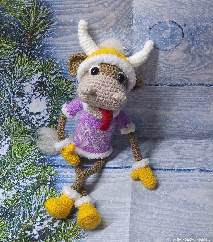 Новогодний бычок Мотя! Позитивный парень. Готов встречать НГ! Авторская работа. Много фото