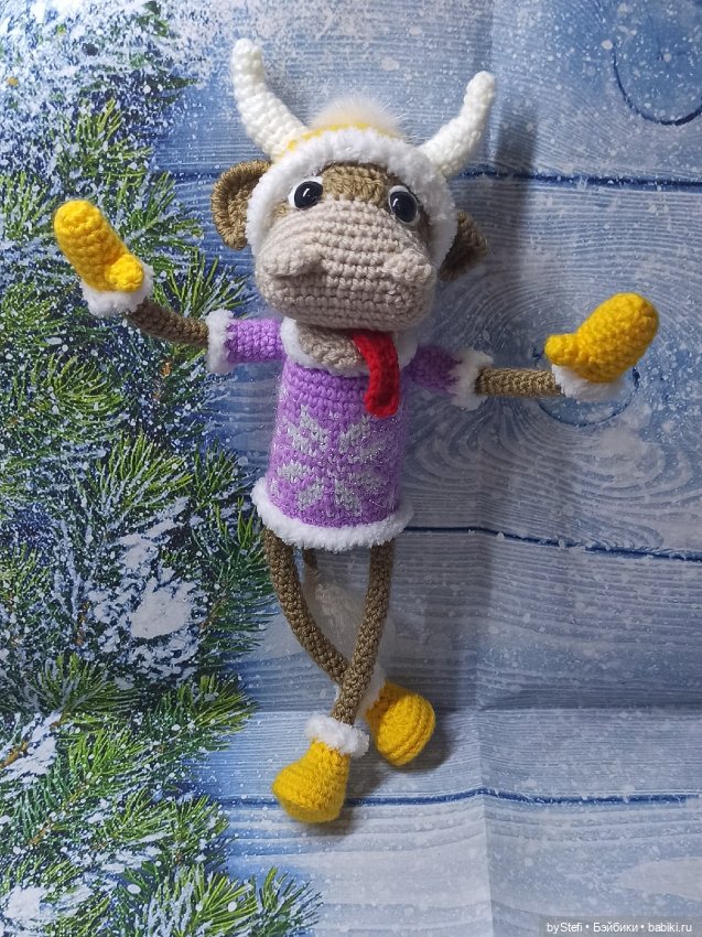 Новогодний бычок Мотя! Позитивный парень. Готов встречать НГ! Авторская работа. Много фото