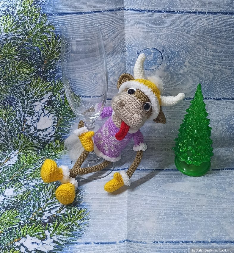 Новогодний бычок Мотя! Позитивный парень. Готов встречать НГ! Авторская работа. Много фото