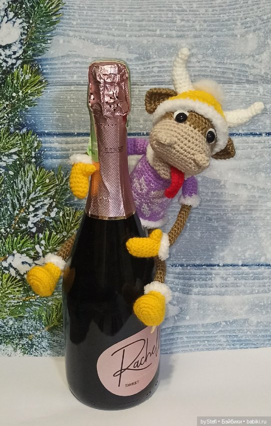 Новогодний бычок Мотя! Позитивный парень. Готов встречать НГ! Авторская работа. Много фото