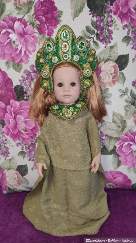 Кокошник и оплечье для кукол Готц Хозяйка медной горы