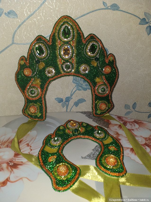 Кокошник и оплечье для кукол Готц Хозяйка медной горы (фото 5)