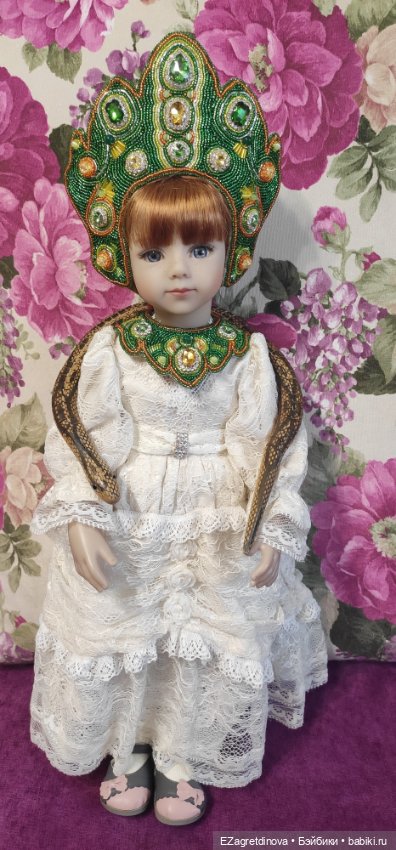 Кокошник и оплечье для кукол Готц Хозяйка медной горы