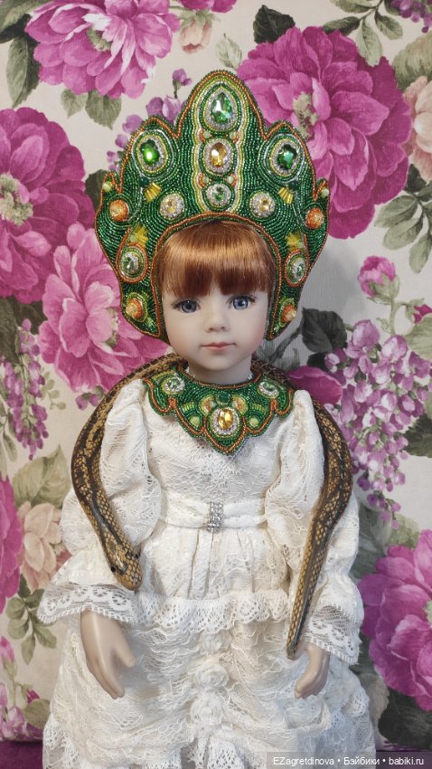 Кокошник и оплечье для кукол Готц Хозяйка медной горы