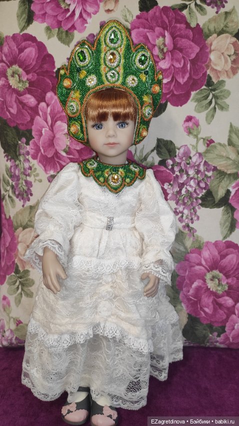 Кокошник и оплечье для кукол Готц Хозяйка медной горы