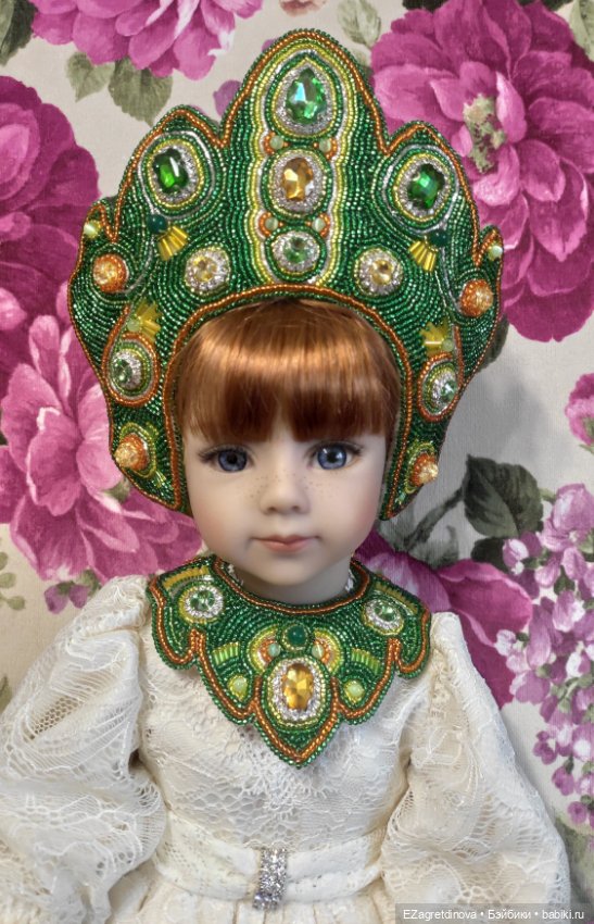 Кокошник и оплечье для кукол Готц Хозяйка медной горы