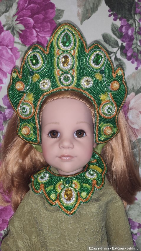 Кокошник и оплечье для кукол Готц Хозяйка медной горы