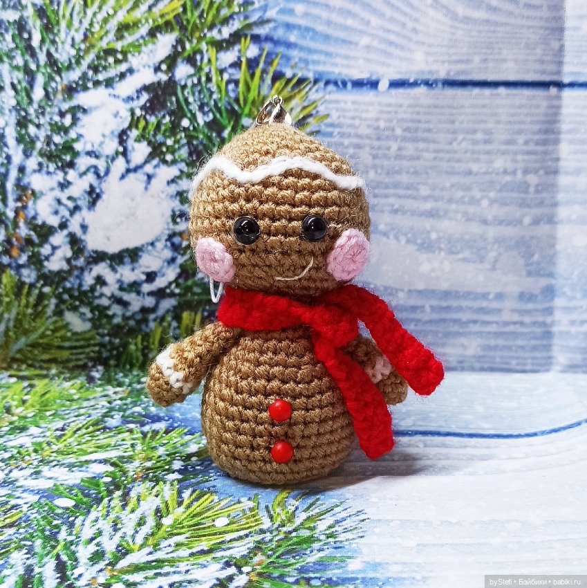 Пряничный человечек. Ёлочная игрушка ручной работы (фото 3)