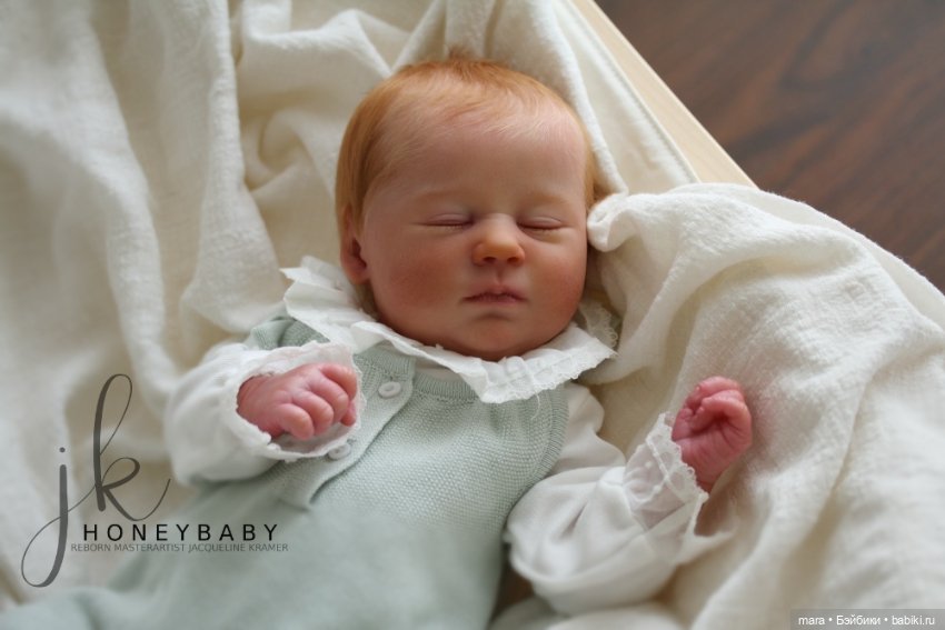 RealBorn Marnie asleep by Bountiful Baby, автор прототипа Jacqueline Kramer