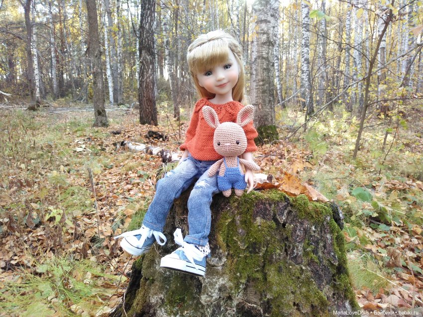 Как моя малышка зайку в лесу повстречала