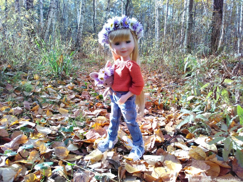 Как моя малышка зайку в лесу повстречала