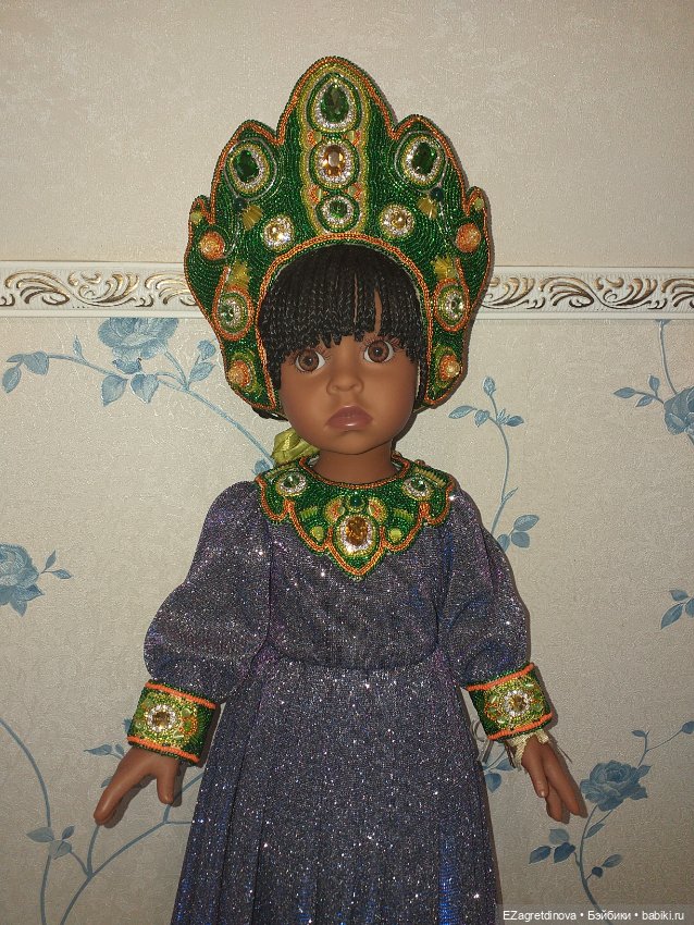 Кокошник и оплечье для кукол Готц Хозяйка медной горы