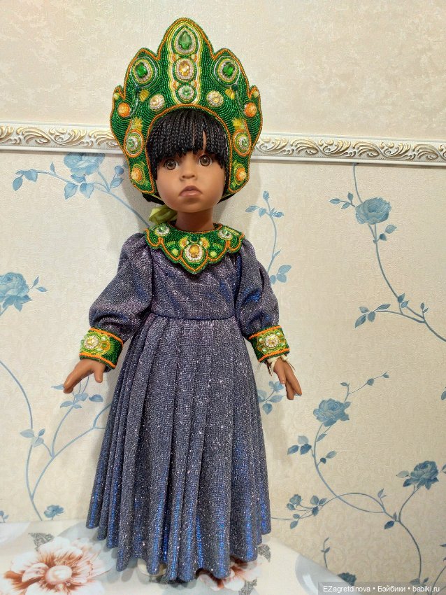 Кокошник и оплечье для кукол Готц Хозяйка медной горы