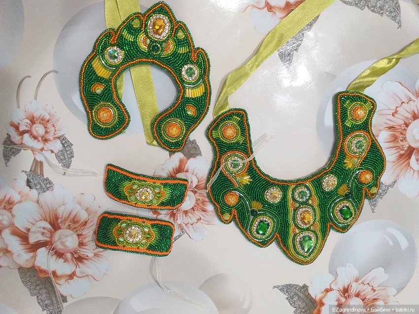 Кокошник и оплечье для кукол Готц Хозяйка медной горы