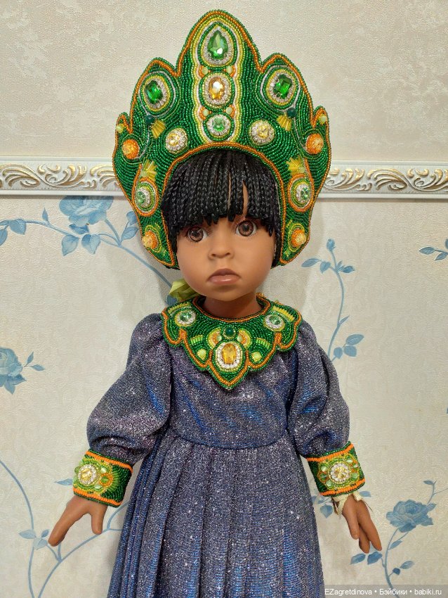 Кокошник и оплечье для кукол Готц Хозяйка медной горы