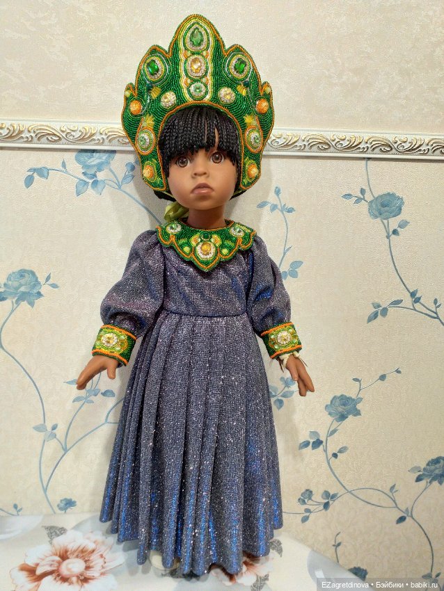 Кокошник и оплечье для кукол Готц Хозяйка медной горы