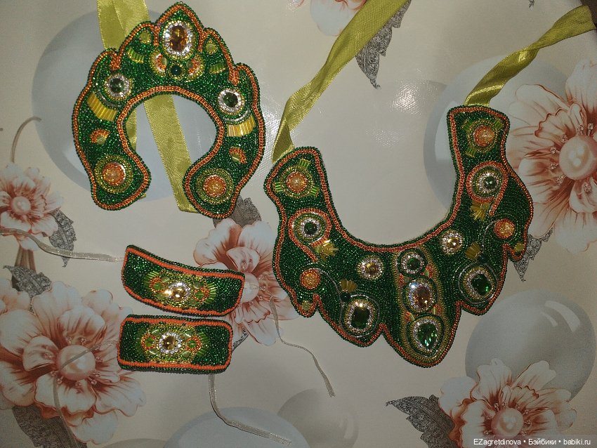 Кокошник и оплечье для кукол Готц Хозяйка медной горы