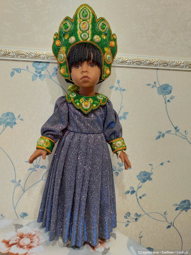Кокошник и оплечье для кукол Готц Хозяйка медной горы