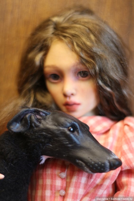 Испанский гальго — Игрушки в смешанной технике (мех и глина): Арт