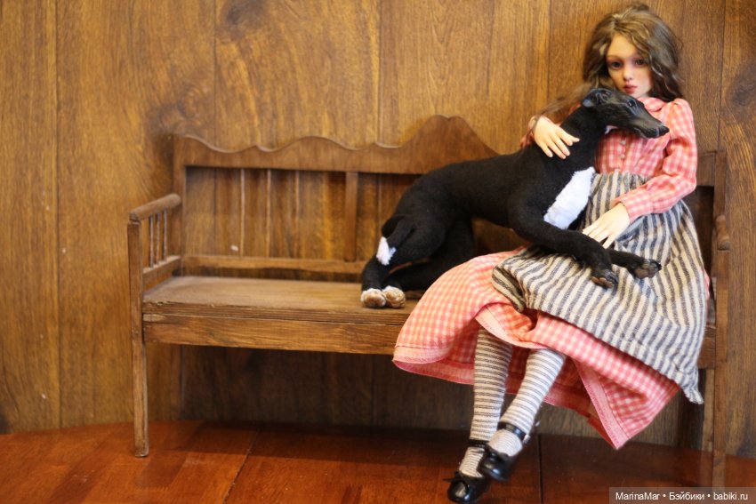 Испанский гальго — Игрушки в смешанной технике (мех и глина): Арт