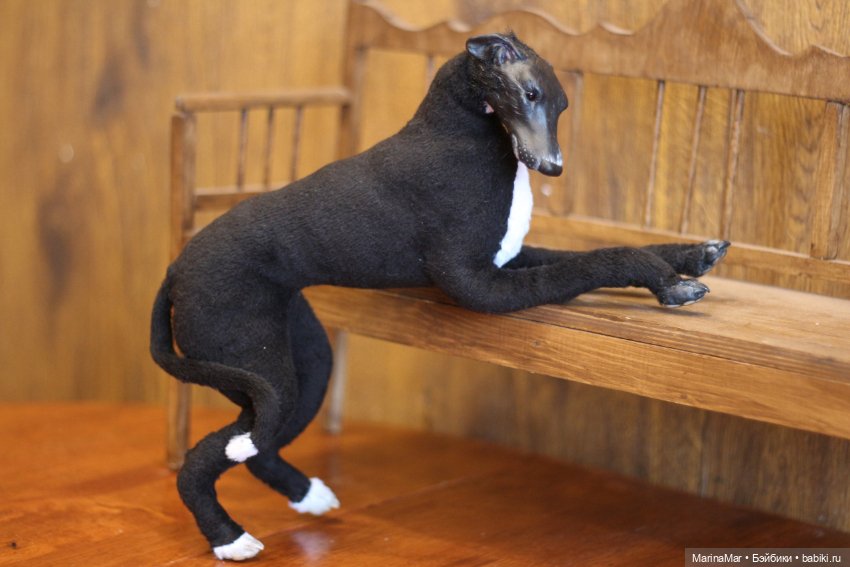 Испанский гальго — Игрушки в смешанной технике (мех и глина): Арт (фото 4)