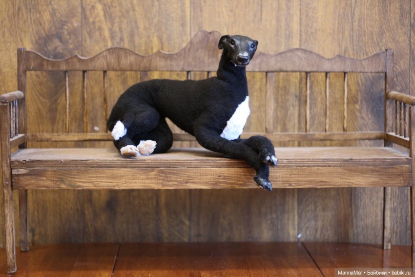 Испанский гальго — Игрушки в смешанной технике (мех и глина): Арт (фото 3)