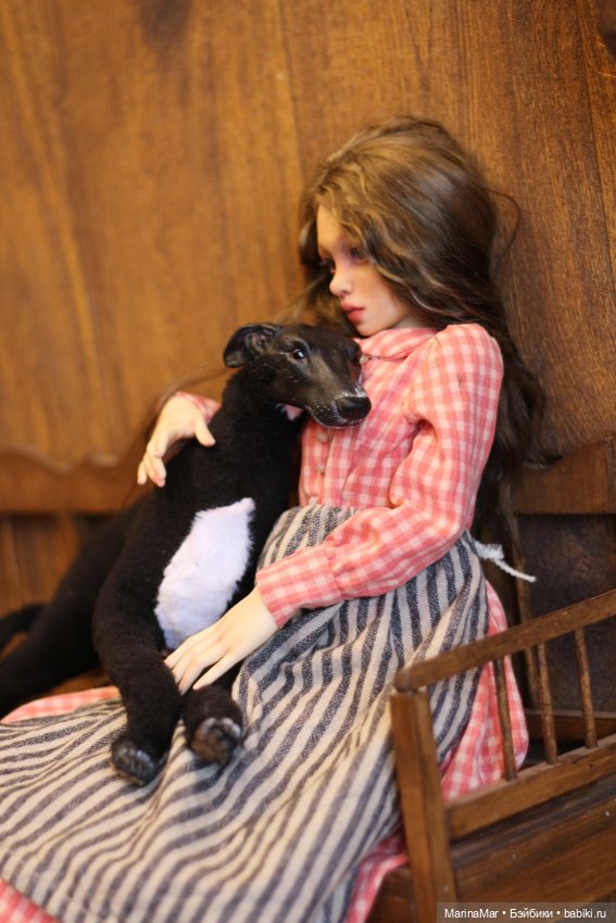 Испанский гальго — Игрушки в смешанной технике (мех и глина): Арт