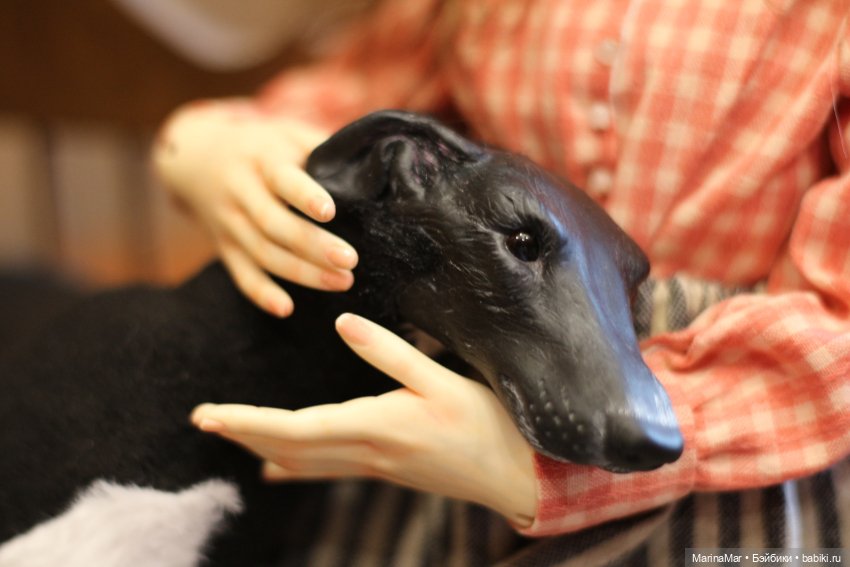 Испанский гальго — Игрушки в смешанной технике (мех и глина): Арт (фото 10)