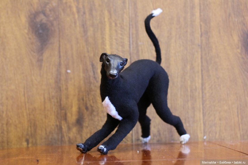 Испанский гальго — Игрушки в смешанной технике (мех и глина): Арт (фото 5)