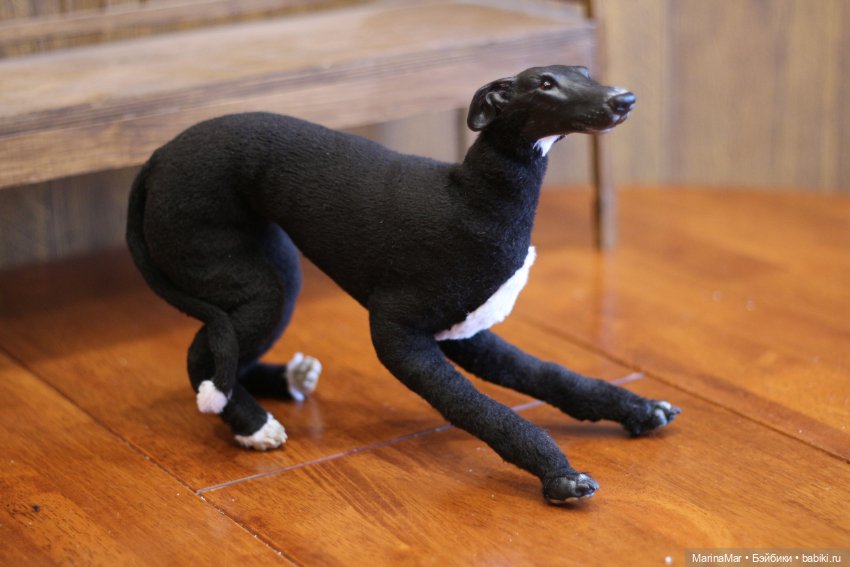 Испанский гальго — Игрушки в смешанной технике (мех и глина): Арт (фото 7)