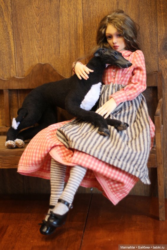 Испанский гальго — Игрушки в смешанной технике (мех и глина): Арт