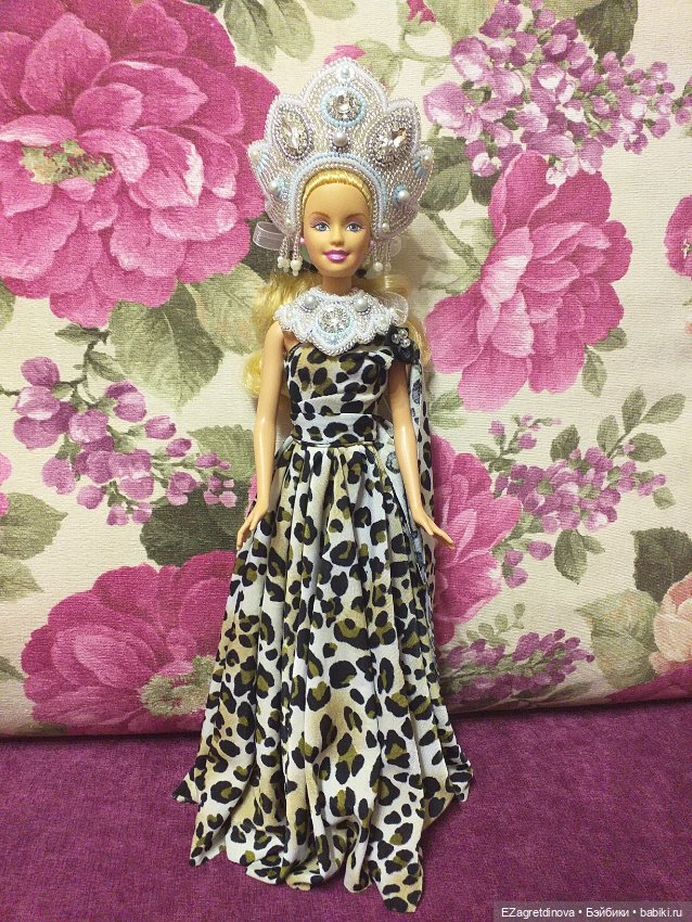 Кокошник и оплечье для кукол Барби и подобных Снегурочка