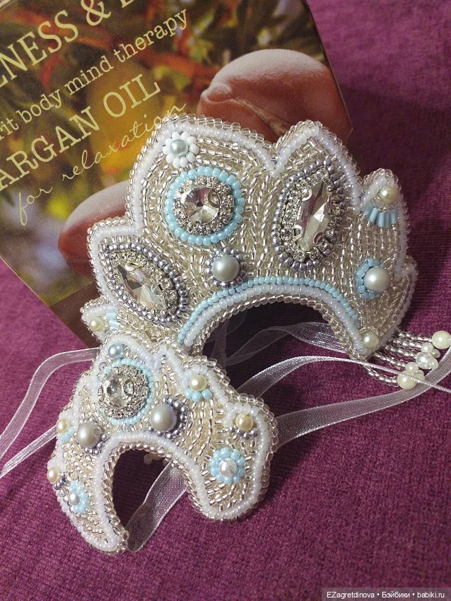 Кокошник и оплечье для кукол Барби и подобных Снегурочка (фото 8)