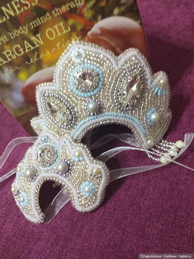 Кокошник и оплечье для кукол Барби и подобных Снегурочка (фото 10)