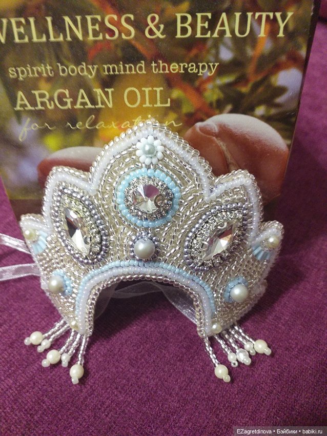 Кокошник и оплечье для кукол Барби и подобных Снегурочка (фото 6)