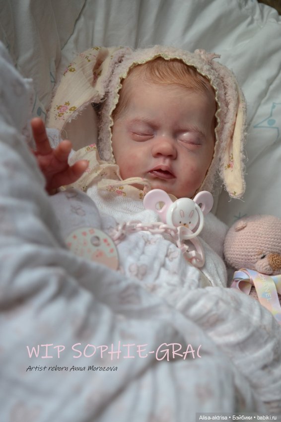 Софи Грейс в процессе рутинга. Кукла реборн Анны Морозовой (фото 8)
