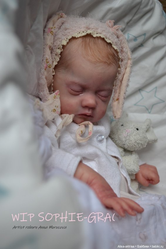 Софи Грейс в процессе рутинга. Кукла реборн Анны Морозовой (фото 5)