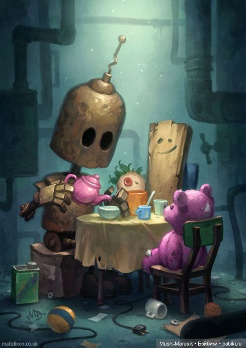 Милые роботы от Мэтта Диксона