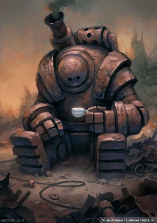 Милые роботы от Мэтта Диксона