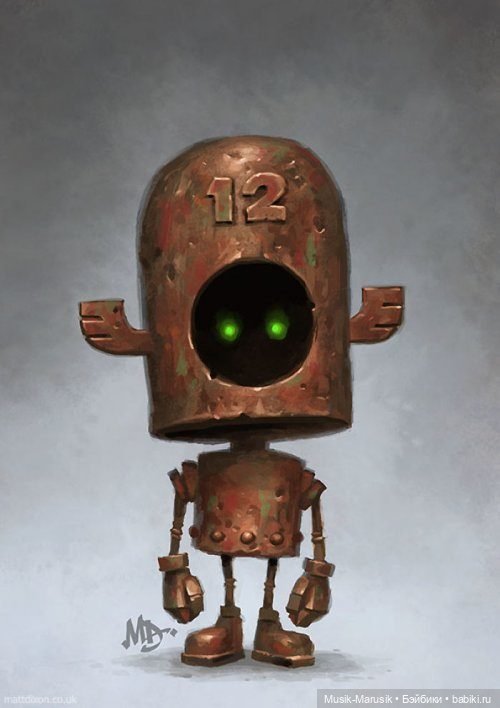 Милые роботы от Мэтта Диксона